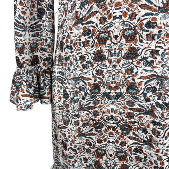 DIANE VON FURSTENBERG 100% Silk Flounce Dress Sz 4 - Picture 4 of 7